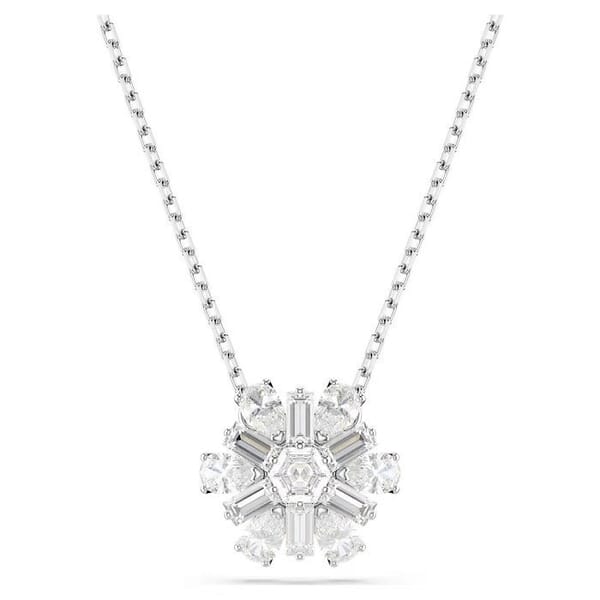 Swarovski smykke Idyllia pendant Mixed cuts, Snowflake, White, Rhodium plated - 5691484